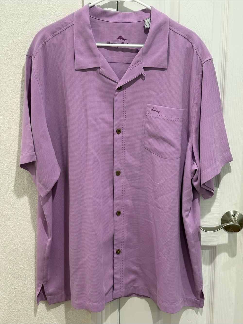 Tommy Bahama Relaxed Fit Lavender Camp Collar Shirt XXL